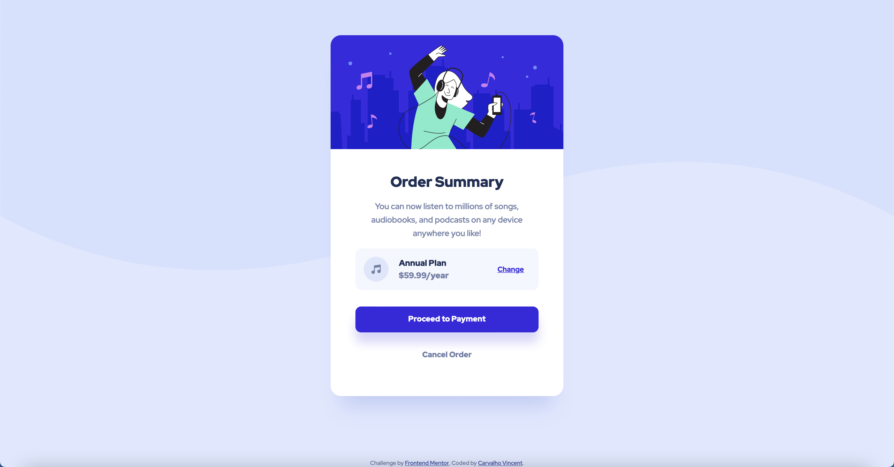 order summary component
